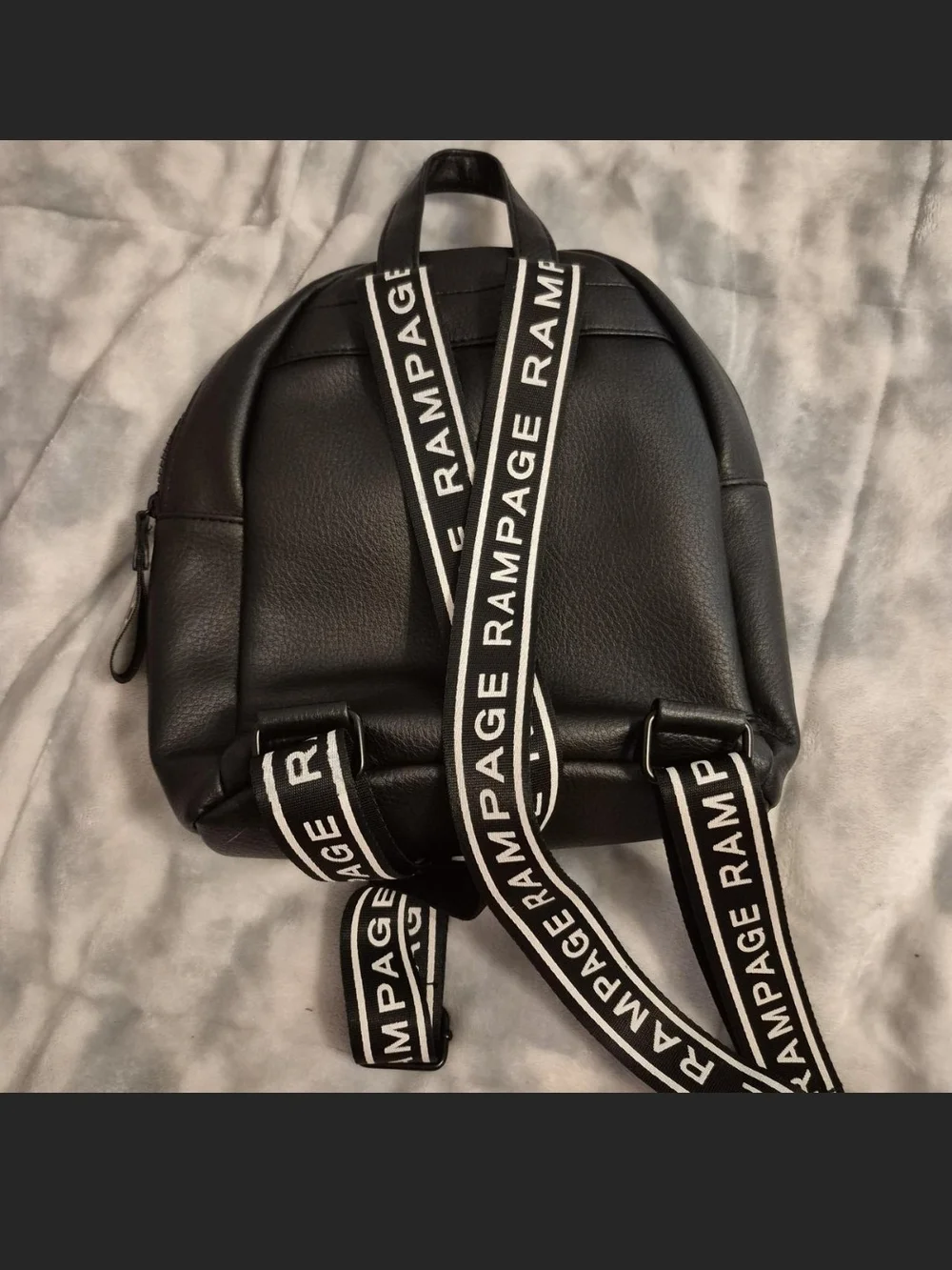 Rampage Black Mini Backpack with White Logo Accent